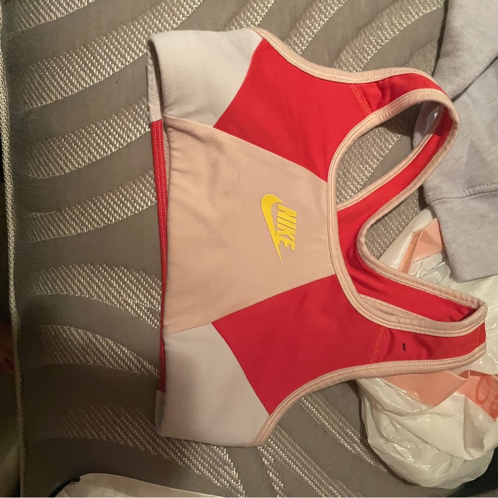 Nike Women's pink and Beige Swim Top
